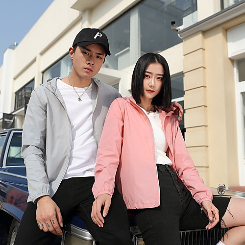 

Men's Women's Long Sleeve Windbreaker Running Skin Jacket Full Zip Outerwear Coat Top Athletic Athleisure Nylon Waterproof Lightweight UV Sun Protection Fitness Gym Workout Running Jogging Sportswear