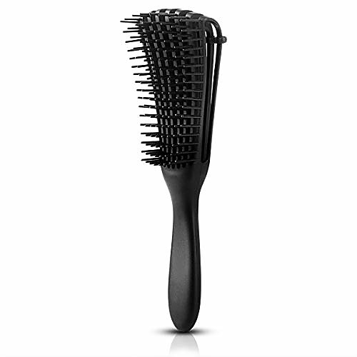 

detangling brush detangler comb for curly hair 3a to 4c kinky wavy massage comb eliminate knots while exfoliating your scalp and stimulate blood (black)