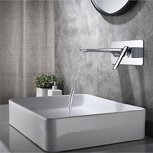 

Bathroom Sink Faucet - Waterfall Painted Finishes Other Wall mountedBath Taps