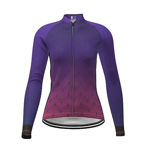 

21Grams Women's Long Sleeve Cycling Jersey Winter Purple Gradient Bike Jersey Top Mountain Bike MTB Road Bike Cycling Quick Dry Sports Clothing Apparel / Micro-elastic / Athleisure