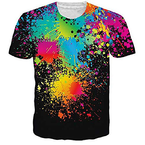

Men's T shirt 3D Print Print Short Sleeve Going out Tops Streetwear 1