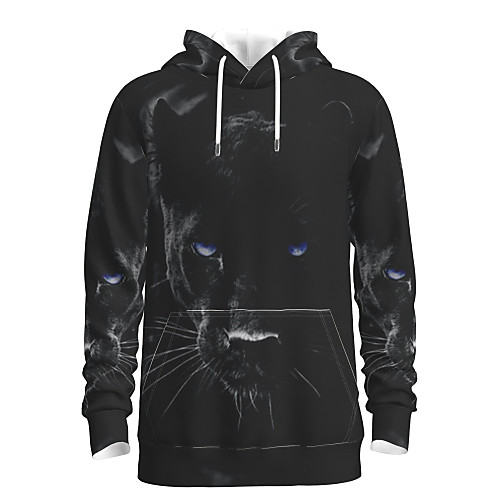 

Men's Pullover Hoodie Sweatshirt Graphic Animal Daily 3D Print Basic Hoodies Sweatshirts Black