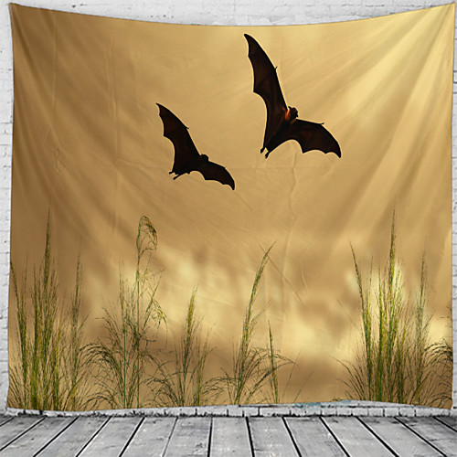 

Halloween Party Holiday Wall Tapestry Art Decor Blanket Curtain Picnic Tablecloth Hanging Home Bedroom Living Room Dorm Decoration Psychedelic Bat Haunted Scary Polyester