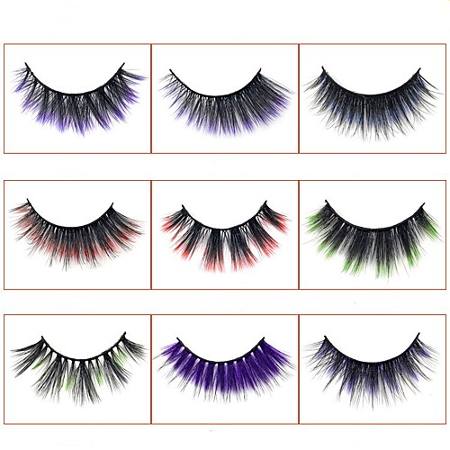 

Gradient Colored Eyelashes for Beauty Salons Thick Lifelike Handmade False Eyelashes Halloween Party