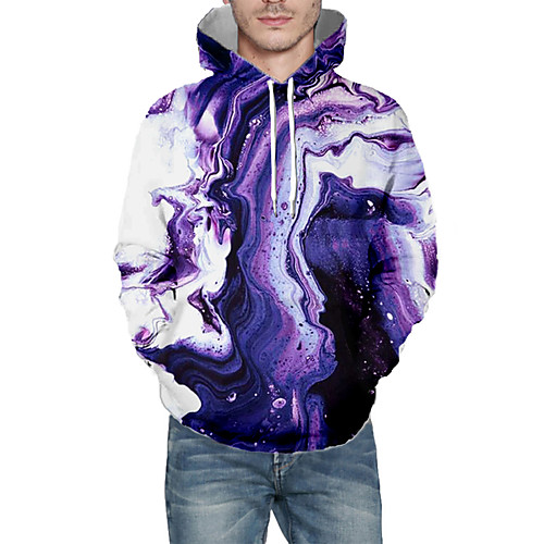 

Men's Pullover Hoodie Sweatshirt Graphic Abstract Daily 3D Print Basic Hoodies Sweatshirts White