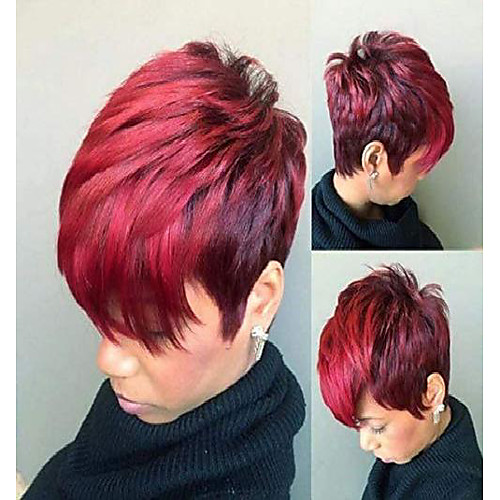 

beisd short pixie cuts hair wigs for women girls short wigs heat resistant synthetic wigs for black women (1011-red)