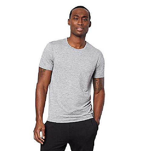 

mens cool quick dry active basic crew t-shirt, aerial grey space dye, x-large
