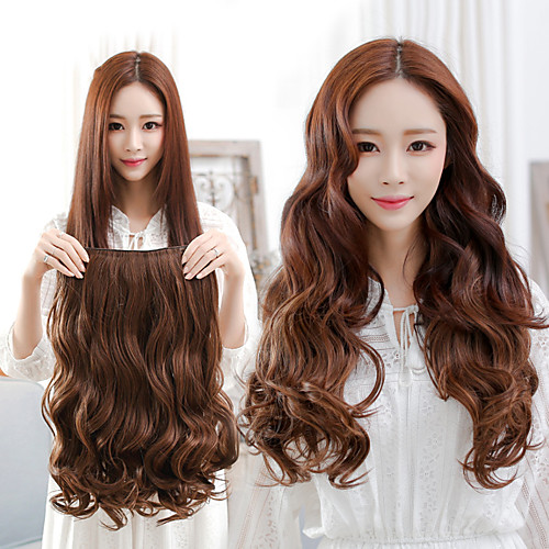 

Human Hair Lace Wig Curly Synthetic Hair 22 inch Hair Extension Clip In Green 1 pc Easy to Carry Women Easy dressing Women's Daily Wear Date Street