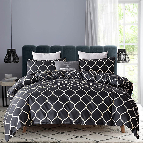 

Duvet Cover Sets 3 Piece Rayon / Polyester Stripes / Ripples 1# Reactive Print Simple / 400 / 3pcs (1 Duvet Cover, 2 Shams)