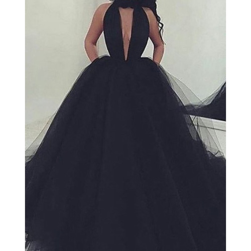 

Ball Gown Minimalist Sexy Quinceanera Formal Evening Dress Sweetheart Neckline Sleeveless Court Train Tulle with Sleek 2021