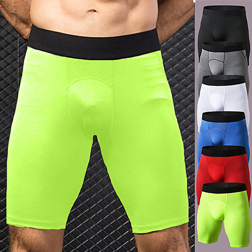 

YUERLIAN Men's Compression Shorts Running Tight Shorts Athletic Underwear Bottoms Patchwork Spandex Fitness Gym Workout Performance Running Training Breathable Quick Dry Moisture Wicking Sport White