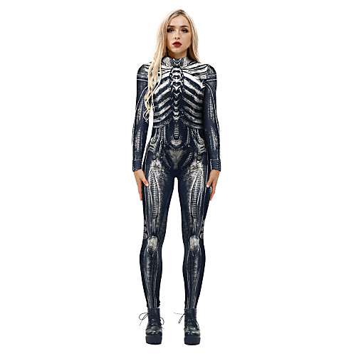 

Cosplay Costume Adults' Cosplay Costumes One Piece Leotards Skeleton Women's Men's Vintage Bone Halloween Carnival Masquerade / Leotard / Onesie