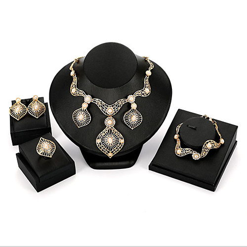 

Women's Clear Synthetic Diamond Bridal Jewelry Sets Simple Basic Elegant Earrings Jewelry Gold For Wedding Engagement 1 set
