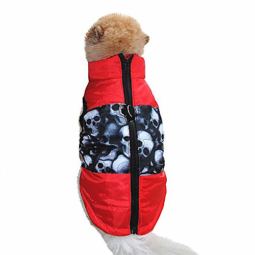 

pet coat dog apparel pets jacket harness puppy winter outfit sweater clothes (red)