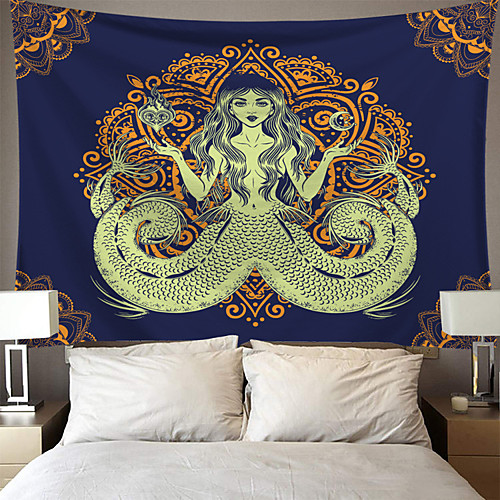 

Mandala Bohemian Wall Tapestry Art Decor Blanket Curtain Picnic Tablecloth Hanging Home Bedroom Living Room Dorm Decoration Boho Hippie Polyester Psychedelic Floral Flower Lotus Snake Girl