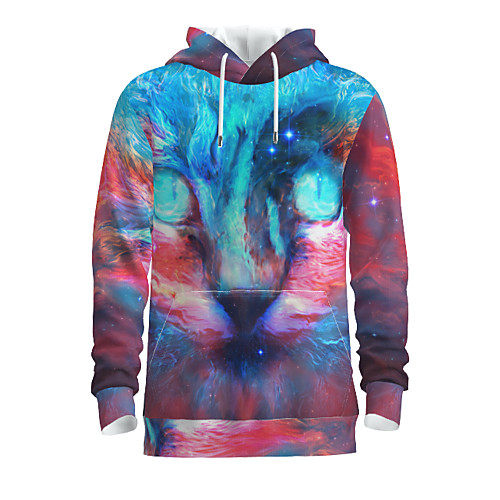 

Men's Pullover Hoodie Sweatshirt Graphic Animal Daily 3D Print Basic Hoodies Sweatshirts Red