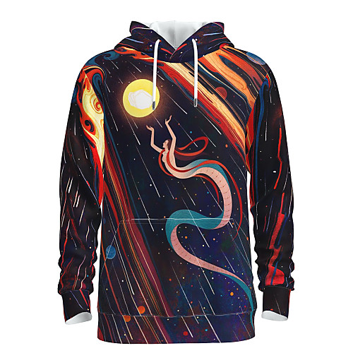 

Women's Men's Pullover Hoodie Sweatshirt Graphic Chinese Style Galaxy Star Print Oversized Daily Weekend 3D Print Casual Streetwear Hoodies Sweatshirts Rainbow