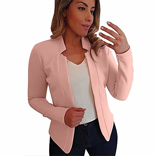 

Women's Blazer Coat Tops Light Pink / Creamy