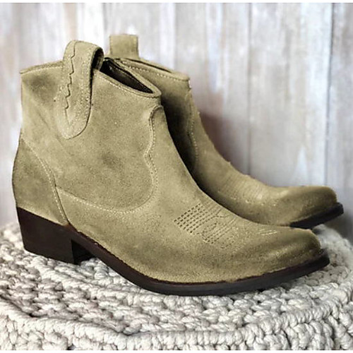 

Women's Boots Cowboy Western Boots Block Heel Pointed Toe Booties Ankle Boots Basic Casual Daily Walking Shoes PU Solid Colored Black Green Brown / Booties / Ankle Boots