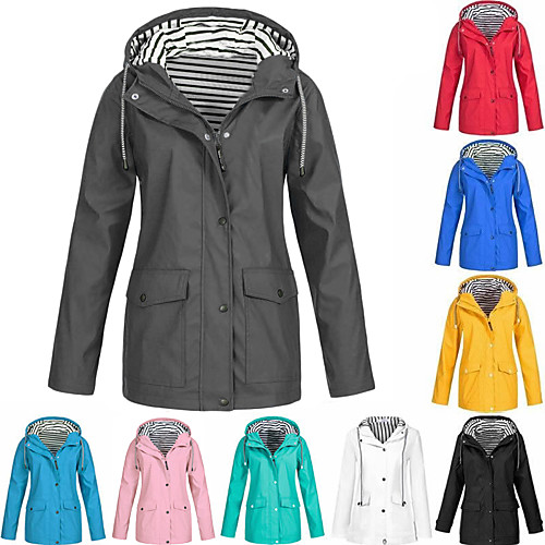 

Women's Hoodie Jacket Hiking Jacket Hiking Windbreaker Winter Outdoor Solid Color Waterproof Windproof Warm Soft Jacket Top Camping / Hiking Hunting Fishing White Black Red Yellow Blue