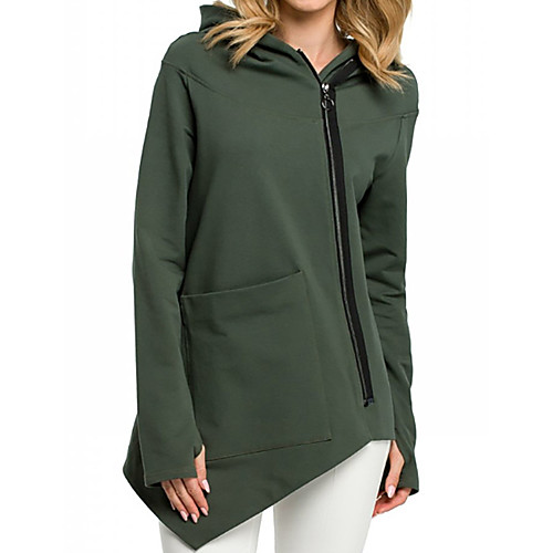 

Women's Zip Up Hoodie Sweatshirt Solid Colored Zip Up Basic Hoodies Sweatshirts Oversized White Black Army Green