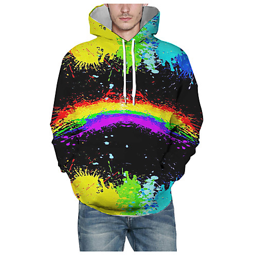 

Men's Pullover Hoodie Sweatshirt Graphic 3D Daily 3D Print Basic Hoodies Sweatshirts Rainbow