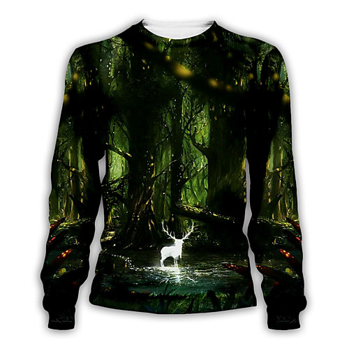 

Men's Pullover Sweatshirt Graphic Round Neck Daily Weekend 3D Print Basic Casual Hoodies Sweatshirts Long Sleeve Black