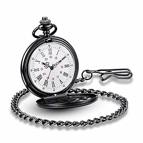 

classic vintage easy to red watches stainless steel quartz pocket watch with beautiful pocket watches box (gold)