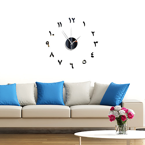 

3D DIY Wall Clock Frameless Mirror Wall Sticker Home Decor for Living Room Bedroom 40cm40cm