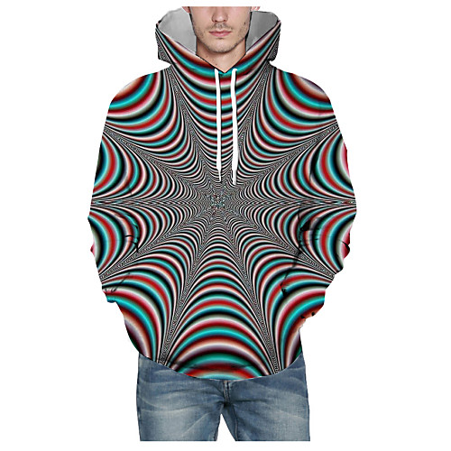 

Men's Pullover Hoodie Sweatshirt Print Graphic 3D Daily 3D Print Basic Hoodies Sweatshirts Gray