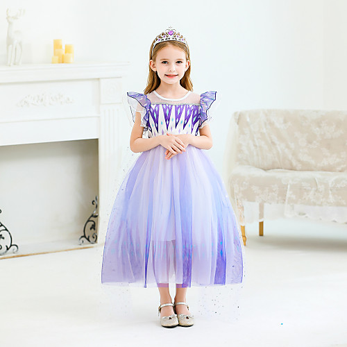

Frozen Dress Kid's Girls' Vacation Dress Halloween Halloween Festival / Holiday Cotton Polyster Purple Easy Carnival Costumes