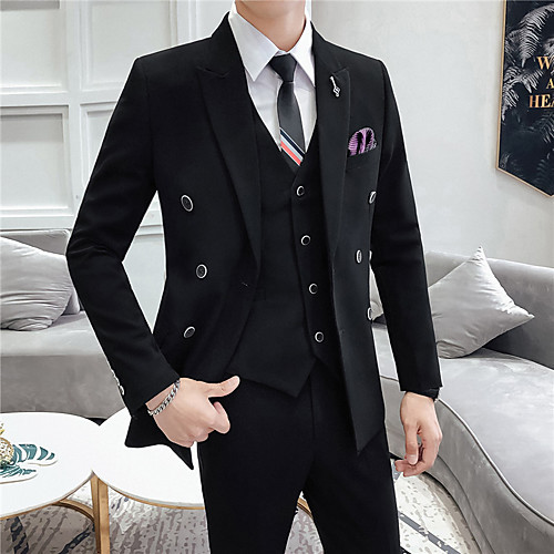 

Tuxedos Standard Fit Notch Single Breasted Two-buttons Polyester Solid Color