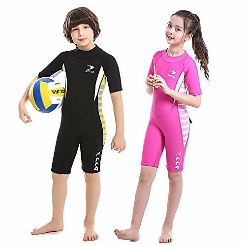 

Boys' Girls' Shorty Wetsuit 2.5mm Neoprene Diving Suit Waterproof Breathable Half Sleeve Patchwork Back Zip - Swimming Diving Surfing Autumn / Fall Spring Summer / Kid's / Stretchy
