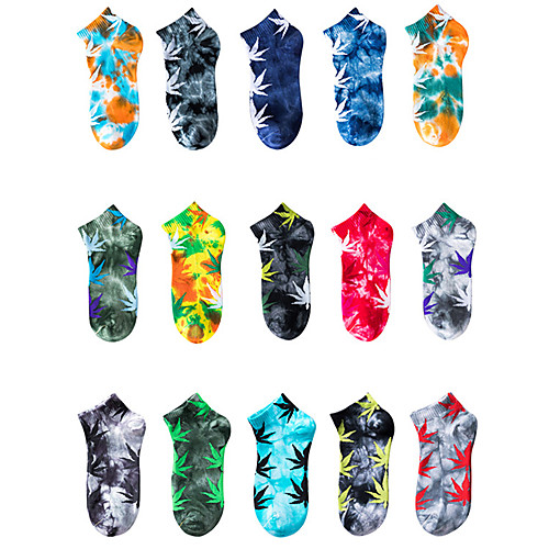 

Athletic Sports Socks 15 Pairs Tie Dye Short Men's Women's Crew Socks Ankle Socks Low Cut Socks Breathable Sweat-wicking Comfortable Gym Workout Basketball Running Active Training Skateboarding Sports