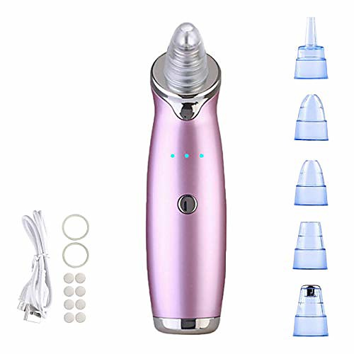 

premium blackhead remover vacuum pore cleaner - electric pore vacuum blackhead comedone acne extractor face whitehead remover tool suction device with 3 adjustable suction 5 head