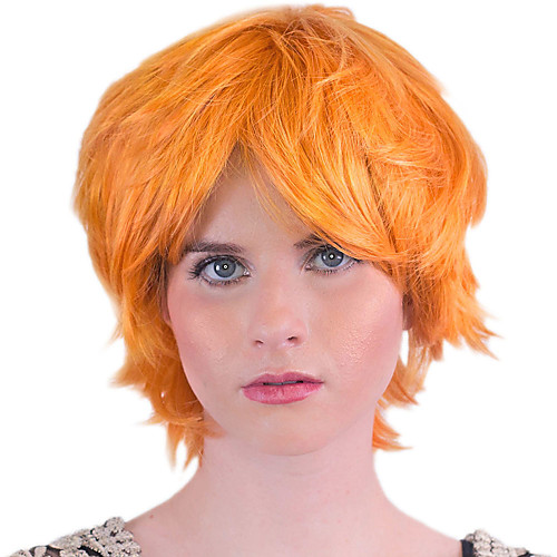 

Cosplay Wig Apollo kinky Straight Asymmetrical Wig Short Orange Synthetic Hair Women's Anime Cosplay Exquisite Orange