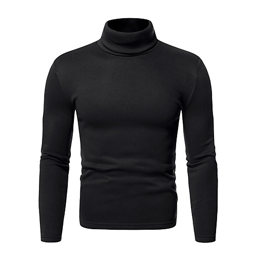 

Men's T shirt non-printing Solid Colored Long Sleeve Daily Tops Cotton Basic White Black Wine