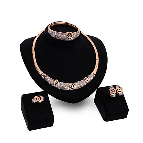 

Women's Synthetic Diamond Bridal Jewelry Sets Simple Basic Elegant Earrings Jewelry Gold For Wedding Engagement 1 set