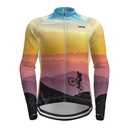 

Men's Long Sleeve Cycling Jersey Winter Purple Novelty Bike Jersey Top Mountain Bike MTB Road Bike Cycling Quick Dry Sports Clothing Apparel / Micro-elastic / Athleisure