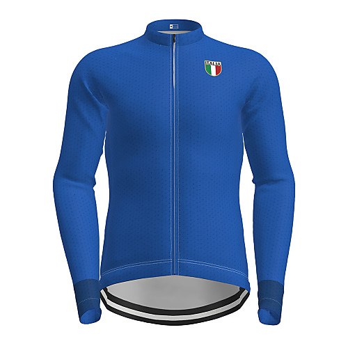 

21Grams Men's Long Sleeve Cycling Jersey Winter Black Blue Solid Color Bike Jersey Top Mountain Bike MTB Road Bike Cycling Quick Dry Sports Clothing Apparel / Micro-elastic / Athleisure