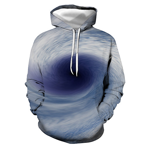

Men's Pullover Hoodie Sweatshirt Graphic Hooded Daily Going out 3D Print Basic Casual Hoodies Sweatshirts Long Sleeve Blue
