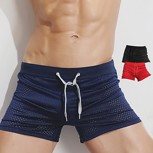 

Superbody Men's Running Shorts Sports & Outdoor Bottoms Mesh Drawstring Nylon Elastane Winter Gym Workout Running Walking Jogging Breathable Soft Sport Solid Colored Black Red Dark Blue / Stretchy