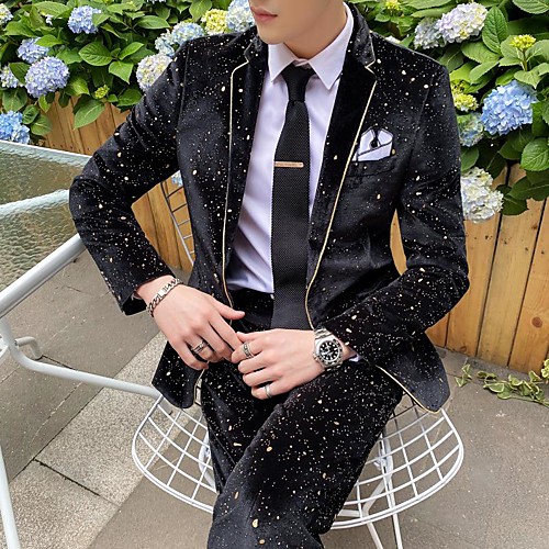 

Tuxedos Tailored Fit Notch Single Breasted Two-buttons Polyester Spot