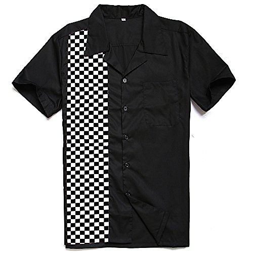 

Men's Shirt Short Sleeve Tops Cotton Streetwear Black