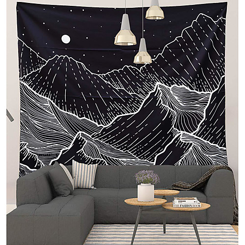 

Wall Tapestry Art Decor Blanket Curtain Picnic Tablecloth Hanging Home Bedroom Living Room Dorm Decoration Polyster Sky Star Moon Mountain Peak Views