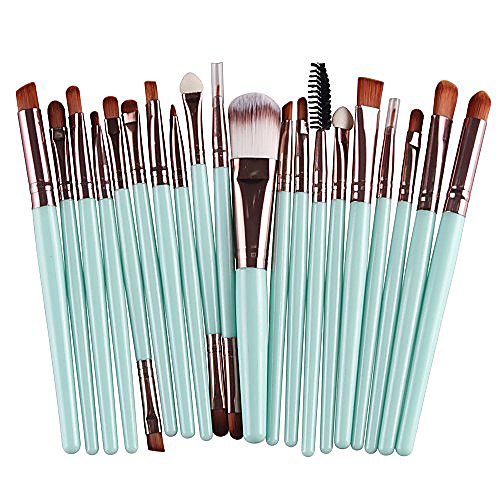 

20 pcs makeup brush set tools make-up toiletry kit wool make up brush set& #40;coffee& #41;