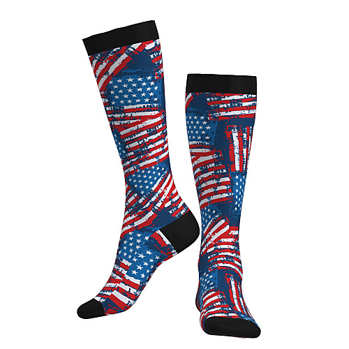 

Compression Socks Long Socks Over the Calf Socks Athletic Sports Socks Cycling Socks Men's Women's Bike / Cycling Breathable Soft Comfortable 1 Pair National Flag Cotton Blue M L / Stretchy