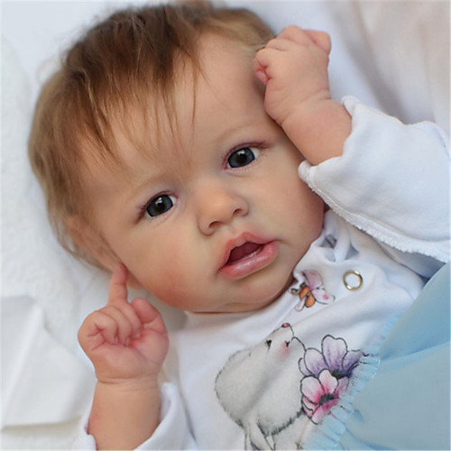 

22 inch Reborn Doll Baby & Toddler Toy Reborn Baby Doll Saskia lifelike Hand Made Simulation Hand Applied Eyelashes Floppy Head Cloth Silicone Vinyl with Clothes and Accessories for Girls' Birthday