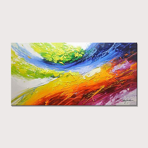 

Oil Painting Hand Painted Horizontal Abstract Modern Rolled Canvas (No Frame)