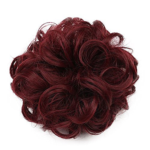 

karlery short curly different colors bud ball wig updo chignon bun extensions scrunchy messy hair scrunchies hair pieces for women (118#)